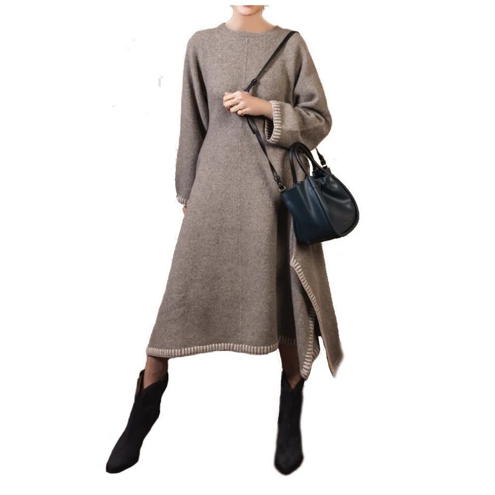 Lauren Manoogian Blanket Dress Rock Size 2 Medium NWT $1400 Baby Alpaca Wool